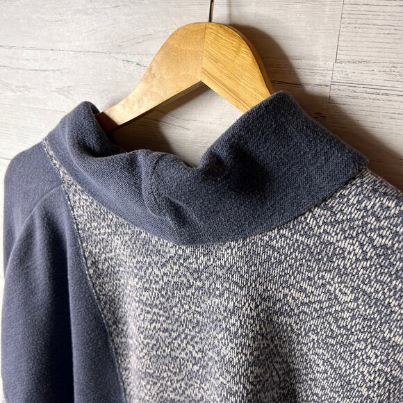 J Jill Pullover Womens Size Large Blue & White Marled Colorblock Cowl Neck - Picture 11 of 16